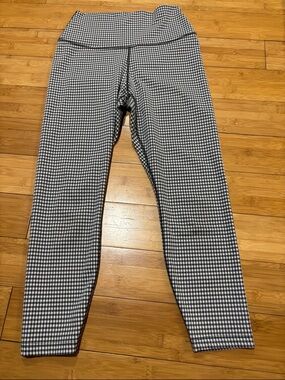 Nike Black and White Gingham Dri-FIT Leggings
